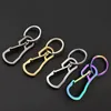 Roestvrij staal zware sleutelringen Black Gold Carabiner Car Keychain For Men Fashion Hip Hop Jewelry Promotion Christmas Gift