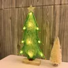 Decorazione da scrivania per albero di Natale a LED Rosso Verde Bianco Oro Panno con paillettes LED Batteria Home Office Ornamento da scrivania
