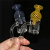 Rauchen mit Sandstrahlmuster, 25 mm Quarz-Banger mit Vergaserkappe, 10 mm, 14 mm männlich, weiblich, Quarz-Nagel-Banger für Glasbongs, Wasserpfeifen-Dab-Rig