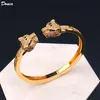 Donia Smycken Lyx Bangle Party European och American Fashion Dubbelhöjd Leopard Print Mini Inlagda Zirconia Armband Designer Present