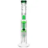 Hookahs Glass Bongs "Spoiled Blue/Green Speranza" Double Tree Perc Dome Percolator Water Dab Rig 19"