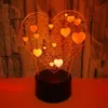 Regalo di San Valentino Amore luci a led Lampada da tavolo piccola 3D colorata Telecomando touch Luce notturna a LED per atmosfera visiva
