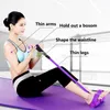 4 buizen Sit-up Pedaal Exerciser Voet Bodybuilding Expander Elastische Pull Touw Weerstand Workout Band voor Yoga Home Gym Fitness