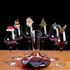 10 teile/los Weihnachtsdekorationen Hüte Für Champagner Glas Tasse Holz Rotweinglas Karte Weihnachtsmann Weihnachten Elch Dekoration w-00252