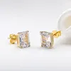 Stud AINUOSHI Fashion 925 Sterling Silver Emerald Cut CZ Earrings Earring Women Wedding Party Jewery Gift4797069