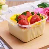 Transparente, leere, quadratische Mousse-Kuchenschachtel für Hochzeitsfeiern, durchsichtige Cupcake-Joghurt-Pudding-Boxen aus Kunststoff mit Deckel