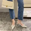 Hot Sale-2020 Summer Fashion Women White Black Low Heels Sandals Closed Toe Crystal Slingback Sandals Luxury Designer Party Shoes