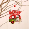 Décorations de joyeux noël 2021, ornement suspendu d'arbre de noël, décoration de voiture colorée en bois pour la maison, cadeaux suspendus