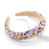 Volledige kleurrijke kristallen hoofdband voor vrouw luxe glanzende strass Paded Hair Band Bridal Wedding Accessoire