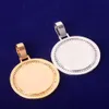 Solid Back Baguette Round Memory Picture Po Pendant Pendant Collier Micro Pave Charm Men039 Hip Hop Rock Jewelry5747638