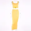 Deer Lady Bandage Party Dresses 2019 Crop Top och Purple 2 Piece Bandage Set Bodycon Sexy Celebrity Bandage Dress Mini Club CX200701