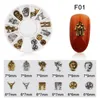 NZIQUAN 20 pz/scatola Famoso Edificio 3D Forma Metallo Nail Art Decorazione Mosaico Accessori Accessori Trapano FAI DA TE