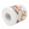 Kreative personalisierte Druckrollenpapierfarbe Weihnachtsmann + Rentiermuster Toilettenpapier Cartoon Weihnachten Toilettenpapier T9I00554