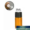 DHLshipping 3ml Mini Amber Glass Vial Bottles with Orifice Reducer Cap for Essential Oils Chemistry Lab Chemicals Colognes Perfumes