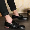 Abendschuhe 38-47 Ly Herrenqualität Lackleder Formal Chombre Schwarz Weich Mann Flach Klassisch D12-01