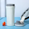 Cyclisme Jogging Gym portable 800 ml de grande capacité Heure de temps Bouteilles Albumen Powder Shaker Single mur en acier inoxydable bouteille d'eau