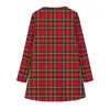 Autumn And Winter New Christmas Check Snowman Digital Printing Long Sleeve Round Neck Girl's Dress Lovely Dress