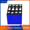 celular li-polímero 4PCS 3.2V 20Ah LiFePO4 bateria recarregável 12V 20A células para embalagem EV Marinha RV Golf e-bike UPS Poder conversor