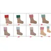 9 styles toile bas de Noël sacs cadeaux cXmas grande taille plaine toile de jute chaussettes décoratives HH7-133