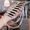 Creative Design Piano Fashion Luxe Rhinestone Diamond Pearl Case voor iPhone 11 PRO MAX X XR XS MAX 6 7 8 Plus Case