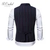 2021 automne rayé hommes costume gilet ajusté hommes gilet formel mariage marié messieurs bureau porter cadeau pour hommes1