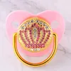 Bling Bling Pink Rhinestones Crown Baby Fopspeen 0-18 Maanden Zuigeling Dummy Cocka Chupeta Lollipop Baby Shower Gift