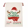 10 Stijl Kerstcadeau Trekkoord Tassen Katoenen Doek Bundel Pocket Printed Canvas Xmas-Tas Kinder Kerstcadeaus Tas T9i00573