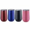 16oz 450 ml Egg Cup Wine Tumbler Water Mok 18/8 Roestvrij staal Geïsoleerde Vacuüm Dubbele Muur Thermos met Deksel Champagne Glasfleskolf