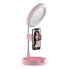 Phone Holder 2 In 1 Foldable Desk Selfie Ring Light Adjustable Height Universal Tiktok Makeup Online Teaching For Live Streaming Youtube