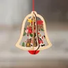 2020 Stock Christmas Decorations Ornament Wooden Christmas Tree Small Pendant Wooden Five-pointed Star Bell Pendant Gift For Child FY7172