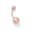Uppdatera rostfritt stål Dull Polish Ball Belly Ring Silver Rose Gold Allergy Freer Navel Bell Button Rings for Women Fashion Jewelry