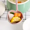 2 in 1 Pot Dinnerware Porridge Soup Spoon with Filter Skimmer Kitchen Utensil Long Handle Colander 4 Colors1539437