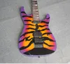 Custom Shop Japon George Lynch Signature RARE Tiger Stripe Sunburst Guitare électrique Ebène Dot Inlay, Noir Flyod Rose Tremolo