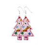 Boucles d'oreilles en cuir de Noël Cuir Drop Drop Boucles d'oreilles pour femmes arbre de Noël Bell Deer Drop Boucle d'oreille pour cadeau de Noël DHL GRATUIT