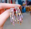 Barato brilhante strass cristal de diamante C Shaped Eearrings Jóias Mulheres Amazon Hot Sale 4,2 cm