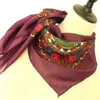 Scarves Luxury Besigner Fashion Style Russian Ethnic Pattern Women Acrylic Small Scarf Handkerchief 80CMX80CM Hijab Shawl1