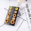 Sonnenblumen-Ohrstecker-Set, modische Druzy-Ohrring-Sets, helle Sonnenblumen-Harz-Blumen-Gypsophila-Ohrringe für Frauen, niedlicher Mädchen-Schmuck, 5 Paar 7878336