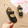 Bekamille Girls Leather Shoes Autumn Solid Color Restro Flat Sneakers Kids Shoes For Girl Princess Baby Dancing SMG056