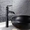 Robinets de lavabo noirs montés sur le pont salle de bain élégant robinet en forme de bambou chaud et froid mélangeur d'évier de navire à poignée unique ZR274