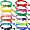 12 styles Dog Puppy Cat Collar Breakaway Adjustable Cats Collars with Bell Bling Paw Charms pet decoration supplies w-002141