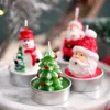 Christmas Fragrance-free Candle 12pcs/Pack Smokeless Santa Snowman Gift Stocking Tree Design Candle Xmas Motif New Year Candles