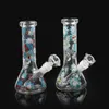 Hockahs 7.9 ''Glass Bong Heady Water Pipe Recycler Mini Hookahs DAB 장비 석유 장비 14mm 여성 다운 스템 보울