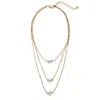 Mode bohemian multi layer imitation pearl tofs choker länk nackkedja clavicle krage uttalande hänge halsband för kvinnor