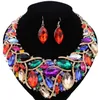 African Costume Jewelry Sets Multicolor Fashion Wedding Women Bridal Accessories Rhinestones Crystal Earring Necklace Jewelry Set