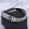 TrustyLan Punk Rocker Men's Wrap Bracelets 2020 14MM Wide 316L Stainless Steel Hammer Bracelet For Men Armband Jewelry Wristband