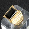 Anneaux de grappe en acier inoxydable de titane de haute qualité pour hommes / femme Birthstone Bague en pierre colorée 24K Or couleur mariage 2021 1