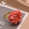 Trouwringen Xlentag anime rode koraal bloem voor vrouwen liefhebbers verstelbare hoek ring party gift boho sieraden PIRSCIONKI GR02231