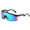 Sunglasses 2021 Brand Sports Men High Quality Crooked Temple One Piece Pplastic Material Lenses 9140 UV400 Eyewear6674131