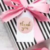 Papel de etiqueta rosa Adesivos ouro agradece 500pcs você etiqueta de Scrapbooking para o cartão de presente de casamento Negócios Embalagens Artigos de papelaria Etiqueta