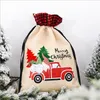 Cadeau de noël sac de bonbons lin Portable sac forêt voiture sacs à provisions sac de bonbons Apple sacs taille environ 70*45cm BT483